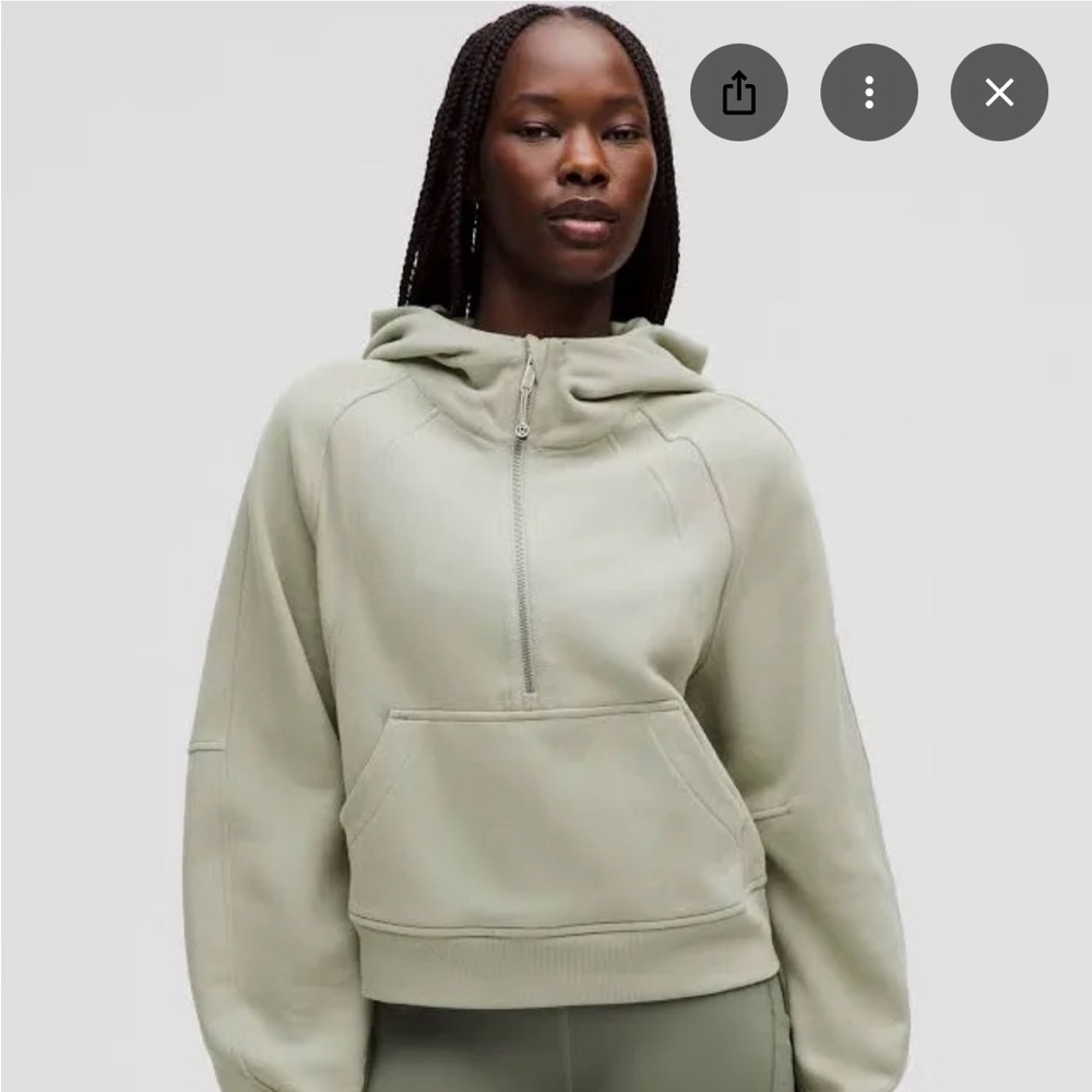 NWOT Lululemon Scuba Hoodie Half Zip - fog green
